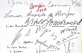 Fragment księgi gości François Bondy z podpisem KTOSIA